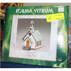 STAIN GLASS TINY TOWN CHURCH