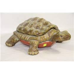 LARGE CERAMIC TURTLE COOKIE JAR
