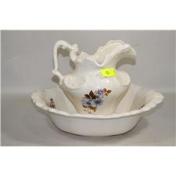 VINTAGE CERAMIC HANDPAINTED WASH BOWL SET