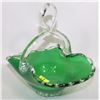 Image 1 : GREEN ART GLASS BASKET