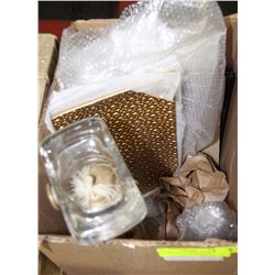 BOX WITH NEW CANDLE AND DECORATIVE PLATES INCL