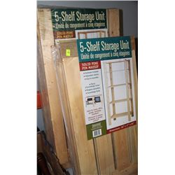 THREE 5 SHELF STORAGE UNITS-2 SIZES