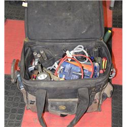 BLACK/TAN CLC TOOLBAG FULL OF TOOLS