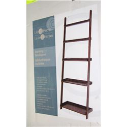 NEW IN BOX LEANING BOOKCASE