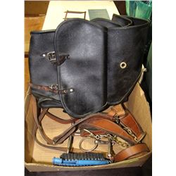 HORSE HALTER BRUSH AND 2 BITS