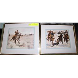 2 VINTAGE FREDERIC REMINGTON PRINTS