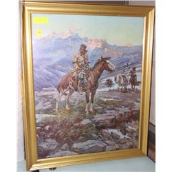 LARGE PRINT "FREE TRAPPERS" BY CHARLES M RUSSELLS