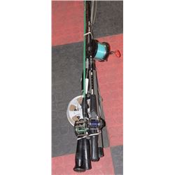 LOT OF REELS & RODS INCL. PAIR OF OMNI BAIT RODS