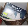Image 1 : WICKER BASKET OF CORELLE  DISHWARE &