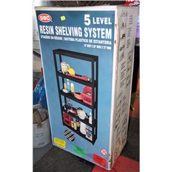 FIVE LEVEL RESIN SHELVING SYSTEM