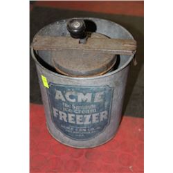 VINTAGE ACME 5 MINUTE ICE CREAM FREEZER