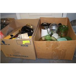 TWO BOXES OF ESTATE DISHES,COLLECTIBLES ETC