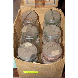 ESTATE BOX OF 6 ANTIQUE JARS