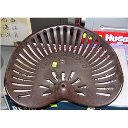 VINTAGE CAST IRON FROST AND WOOD TRACTOR SEAT