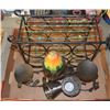 Image 1 : WROUGHT IRON BOTTLE HOLDER AND CANDLE
