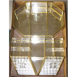 SET OF BRASS AND GLASS CURIO DISPLAY