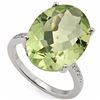 Image 1 : Natural Green Tea Amethyst & Diamond Ring