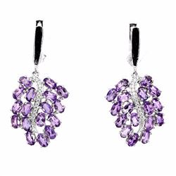 Stunning Natural Amethyst 50.93 Carats Earrings