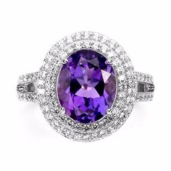 NATURAL TOP RICH PURPLE AMETHYST RING