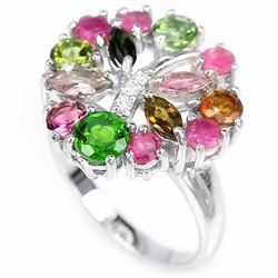 Natural Multi Gemstone Ring