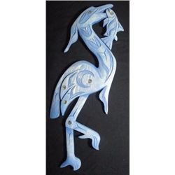 West Coast Native Blue Heron with Fish