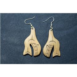 West Coast Native Hand Carved Killer Whale Earrings