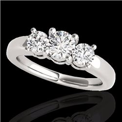 Genuine 2.0 CTW Certified G-I Genuine Diamond 3 Stone Bridal Solitaire Ring Gold - 35439-REF#220N2G