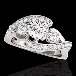 Genuine 1.76 CTW Certified G-I Genuine Diamond Bypass Solitaire Bridal Ring Gold - 35036-REF#149M7H