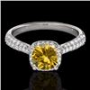 Image 1 : Genuine 1.50 CTW Certified Fancy Intense Genuine Diamond Solitaire Halo Ring Gold - 33265-REF#114M2H