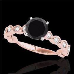 Genuine 1.50 CTW Certified Black Genuine Diamond Solitaire Bridal Ring Gold - 34884-REF#58V8F