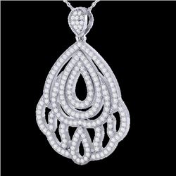 Genuine 1.50 CTW Micro Pave Diamond Necklace Designer In 18K White Gold - 21281-REF#124H3R