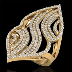 Natural 2.0 CTW Micro Pave Diamond Certified Designer Ring 14K Yellow Gold - 20870-REF#121Y7V