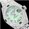 Image 1 : Rolex Men's Stainless Steel, QuickSet, Diam Dial & Diam/Emerald Bezel - REF#425R5X