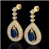Image 1 : Natural 2.25 CTW Sapphire & Micro Pave Diamond Earrings Designer 14K Gold - 23156-REF#91X5A