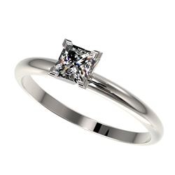 Genuine 0.50 CTW Certified Quality Princess Genuine Diamond Solitaire Ring Gold - 32868-REF#58V7F
