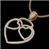 Image 1 : Natural 1.20 CTW Micro Pave Diamond Designer Heart Necklace 14K Gold - 22548-REF#89M2H