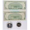 Image 2 : 1989 PROOF 2-COIN CONGRESSIONAL SET ( NO OUTER BOX ) PLUS 2-$5 www.wheresgeorge