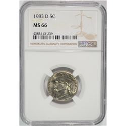 1983-D JEFFERSON NICKEL NGC MS66
