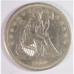 1860-O SEATED DOLLAR, NICE BU, PL  RARE IN THIS GRADE