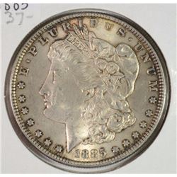 1885 MORGAN SILVER DOLLAR, CHOICE BU+