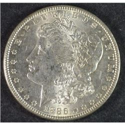 1886 MORGAN SILVER DOLLAR, CHOICE BU