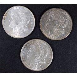 1921 BU, 1921-D AU & 1921-S AU/BU MORGAN SILVER DOLLARS