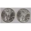 Image 1 : ( 2 ) GEM BU 2002 AMERICAN SILVER EAGLES
