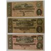 Image 1 : 3 CONFEDERATE NOTES: 1864 $5.00, 2- 1864 $10.00