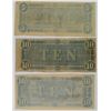 Image 2 : 3 CONFEDERATE NOTES: 1864 $5.00, 2- 1864 $10.00