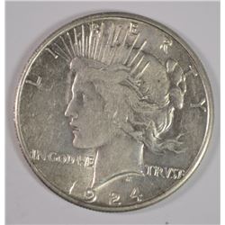 1924-S PEACE SILVER DOLLAR AU