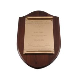 Buddy Pepper American Society Of Composers Award Entertainment Memorabilia