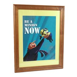 Despicable Me Autographed Gru Framed Drawing