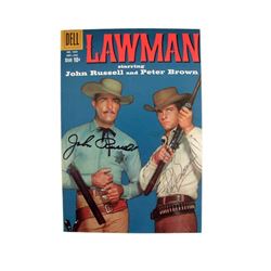 Lawman John Russell and Peter Brown Autographed Magazine Movie Memorabilia