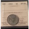 Image 1 : 1922 Canada 5 Cent Far Rim ICCS Certifed SP-64